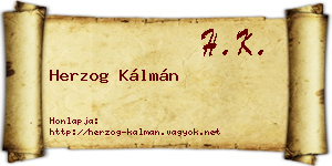 Herzog Kálmán névjegykártya